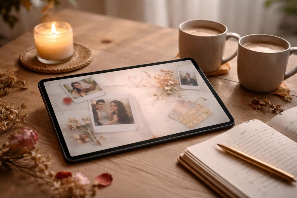 découvrez notre journal de couple numérique pour consigner vos rituels quotidiens et précieux souvenirs sur tablette tactile. partagez, créez et revivez vos moments complices en toute simplicité.