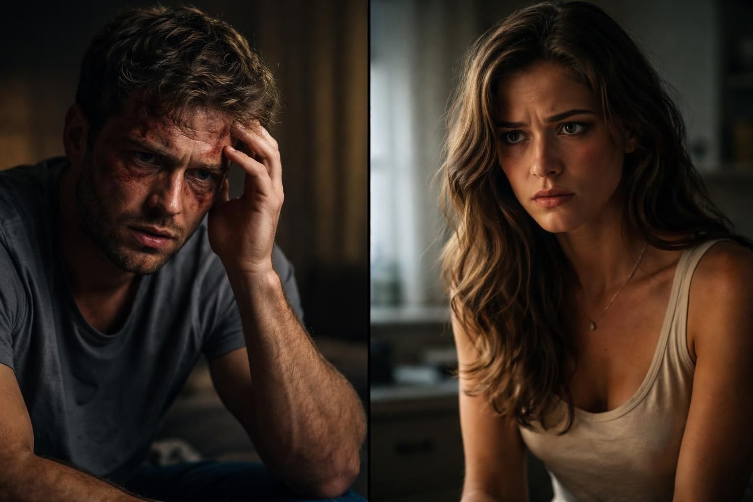 découvrez un récit poignant à deux voix explorant les conséquences des réactions d'un homme blessé par une femme, une histoire riche en émotions et en réflexions.