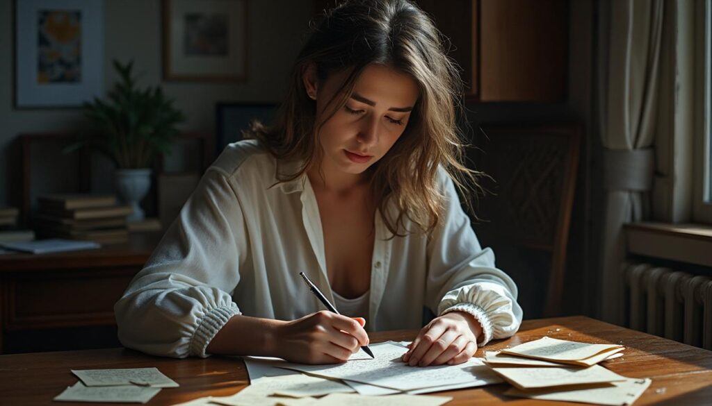 découvrez des lettres poignantes d'une femme blessée, exprimant avec émotion l'amour profond mêlé à la douleur de son cœur envers son mari.