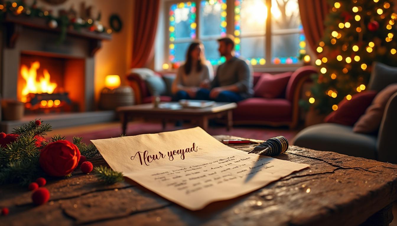 offrez une touche de magie à noël en rédigeant une lettre d'amour personnalisée. exprimez vos sentiments et créez des souvenirs inoubliables pour la personne qui compte le plus à vos yeux durant les fêtes.